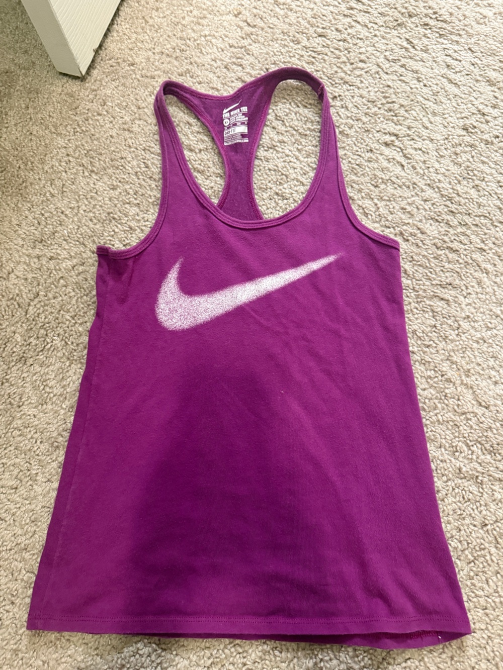 Nike Women's Magenta Racerback Tank with White Swoosh